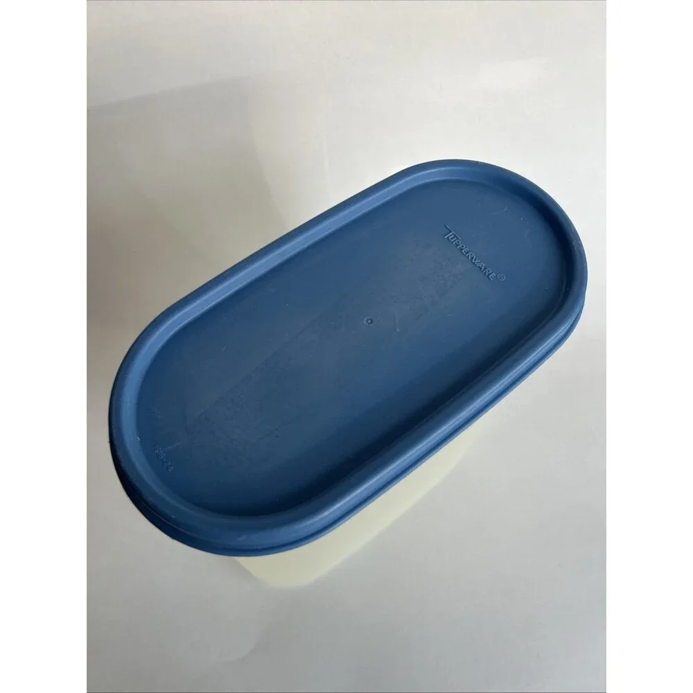 Tupperware Modular Mate Oval Container 7 1/4 Cup 1613-3 Blue Lid Vintage USA